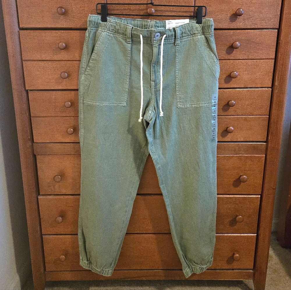 NEW American Eagle Outfitters Olive Denim Joggers Sz 10